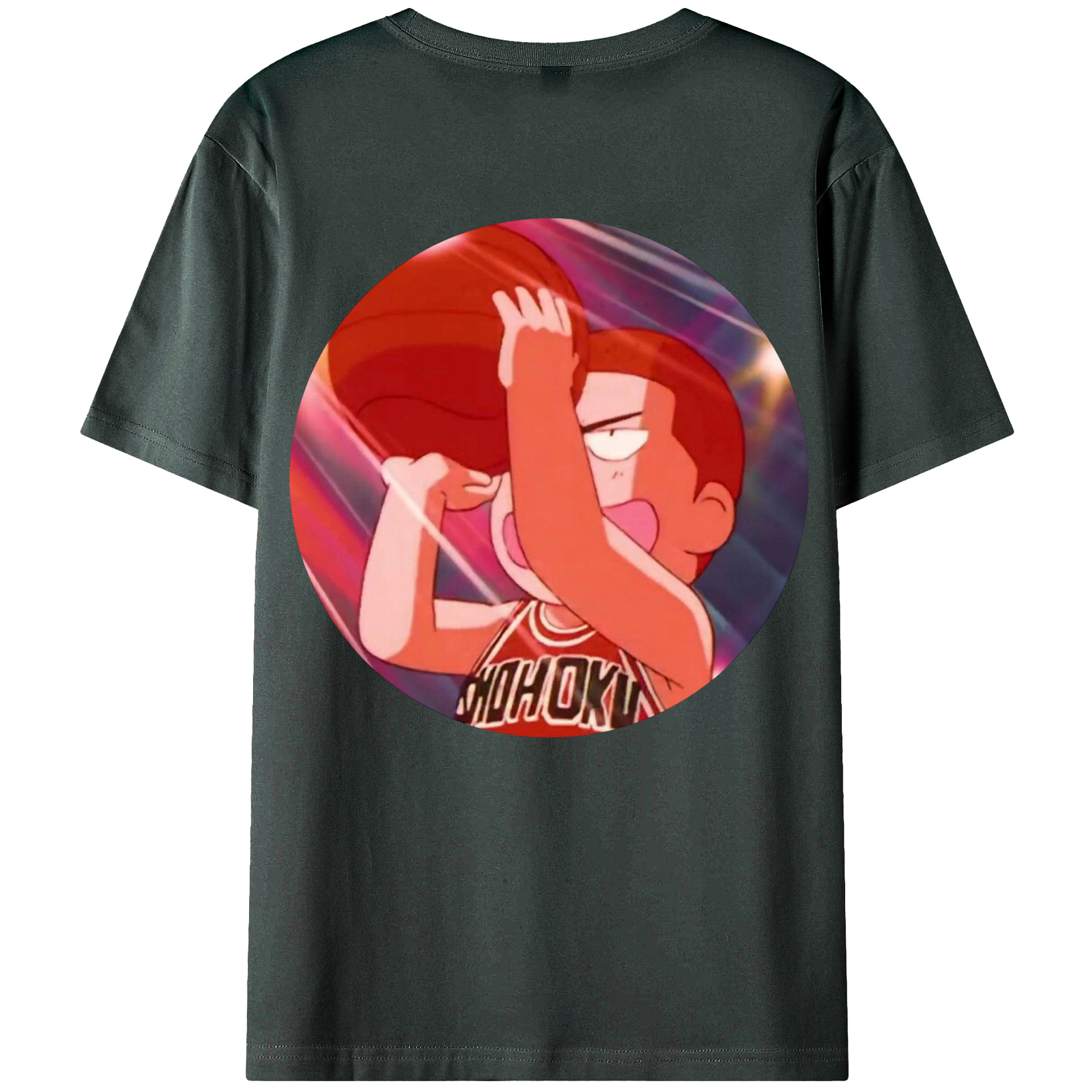 （画像用） SLAM DUNK／スラムダンク 綿100％ メンズ半袖Tシャツ（バックプリント） 通気性